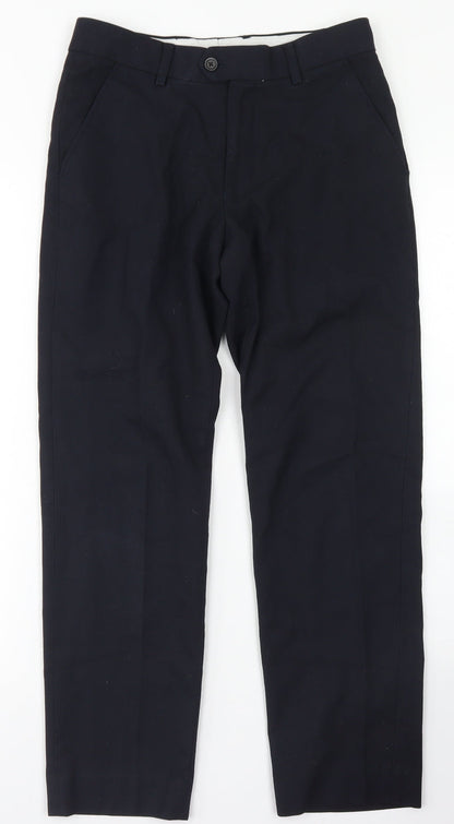 1880 Club Mens Blue  Polyester Dress Pants Trousers Size 28 in L27 in Regular Button