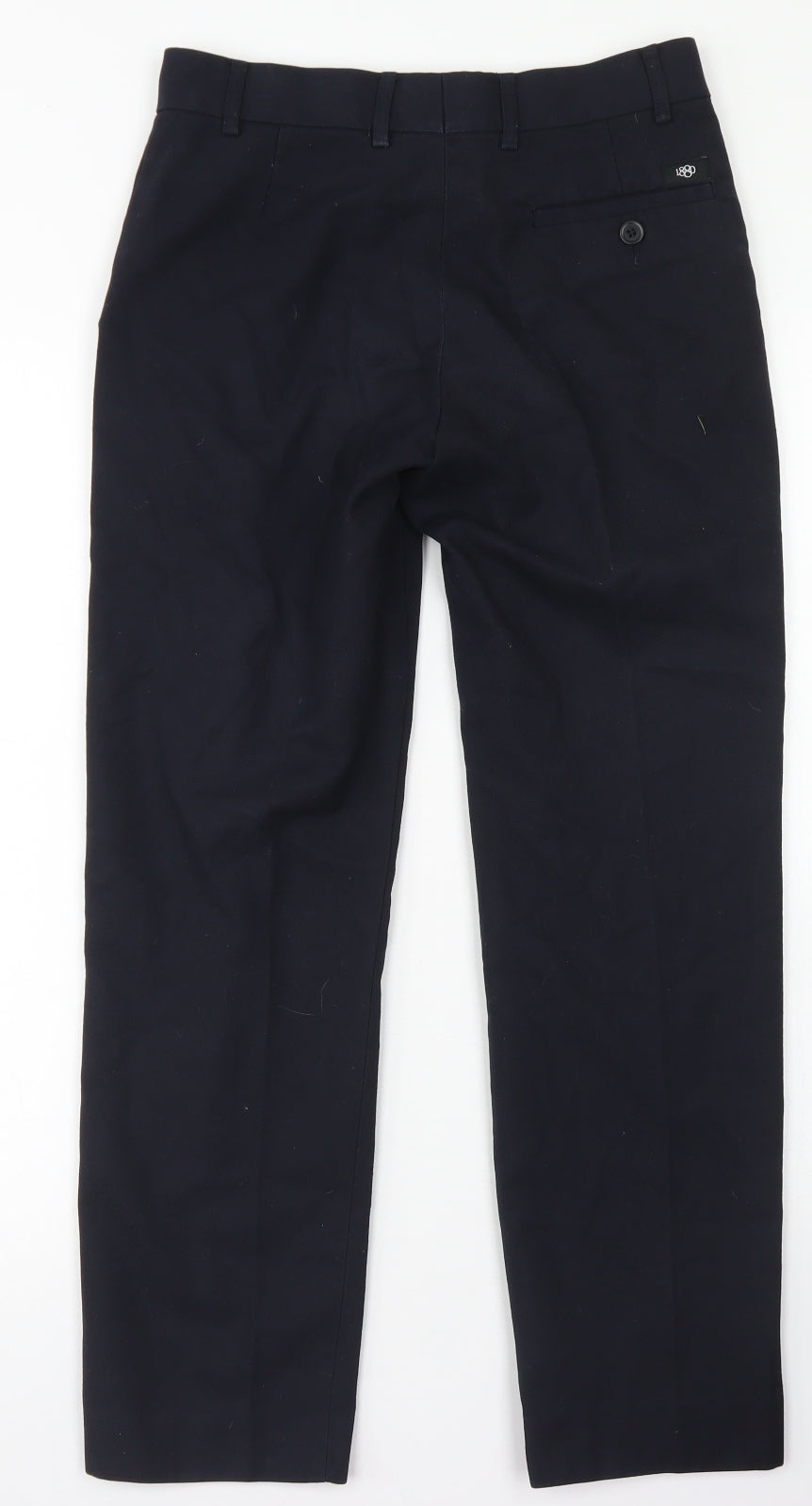 1880 Club Mens Blue  Polyester Dress Pants Trousers Size 28 in L27 in Regular Button