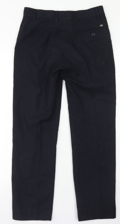 1880 Club Mens Blue  Polyester Dress Pants Trousers Size 28 in L27 in Regular Button