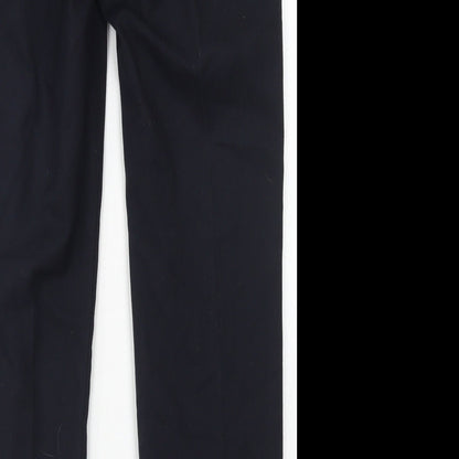 1880 Club Mens Blue  Polyester Dress Pants Trousers Size 28 in L27 in Regular Button