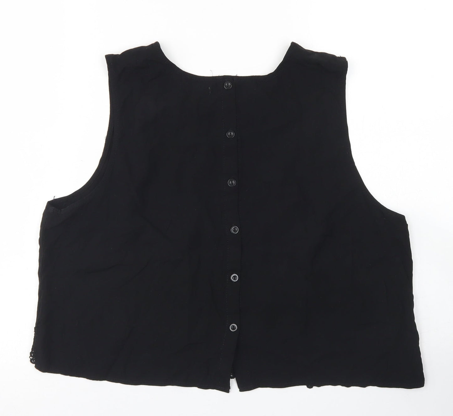 Womens UK Size L Brave Soul Black Cropped Blouse