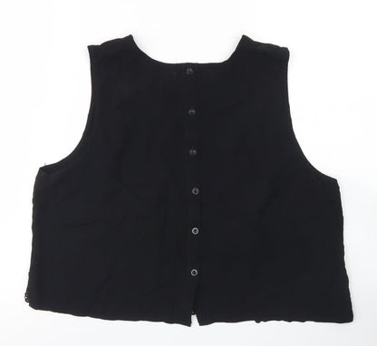 Womens UK Size L Brave Soul Black Cropped Blouse
