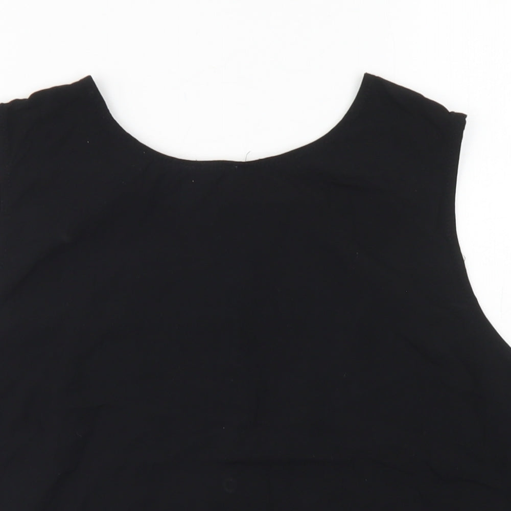 Womens UK Size L Brave Soul Black Cropped Blouse