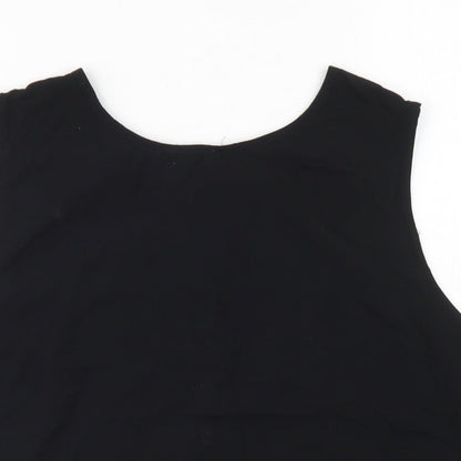 Womens UK Size L Brave Soul Black Cropped Blouse