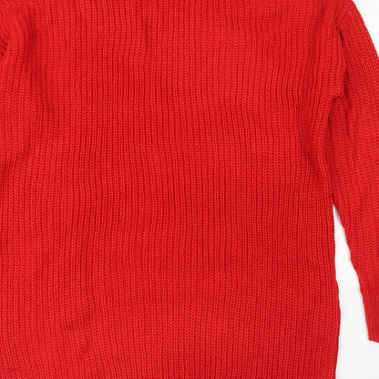 Womens UK Size S Simply Be Red Pullover Jumper