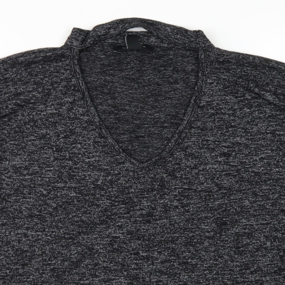 Womens UK Size L New Look Grey Basic T-Shirt
