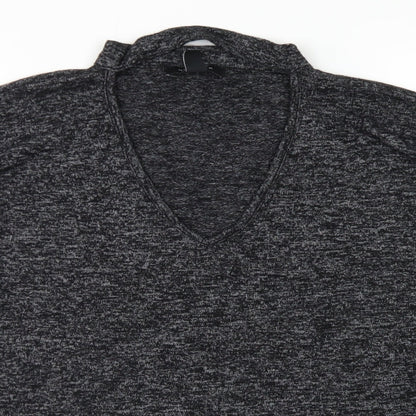Womens UK Size L New Look Grey Basic T-Shirt