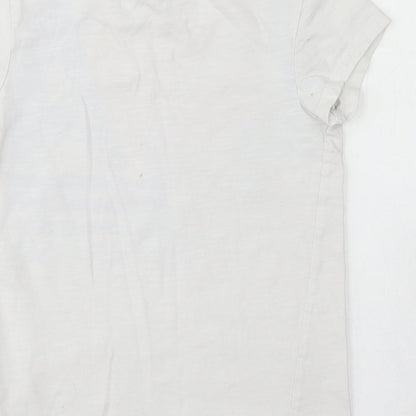NEXT Girls White  Cotton Basic T-Shirt Size 6 Years Crew Neck  - LA