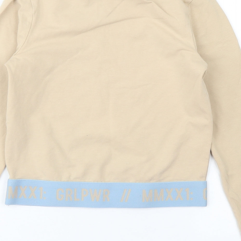 George Girls Brown  Cotton Cropped T-Shirt Size 8-9 Years Crew Neck