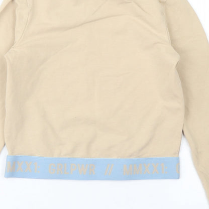 George Girls Brown  Cotton Cropped T-Shirt Size 8-9 Years Crew Neck