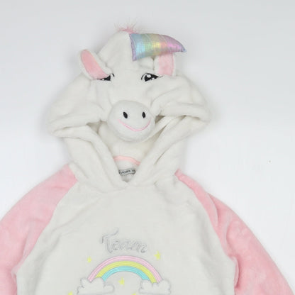 I Believe In Unicorns Womens White  Polyester Top Pyjama Top Size 8   - Rainbow