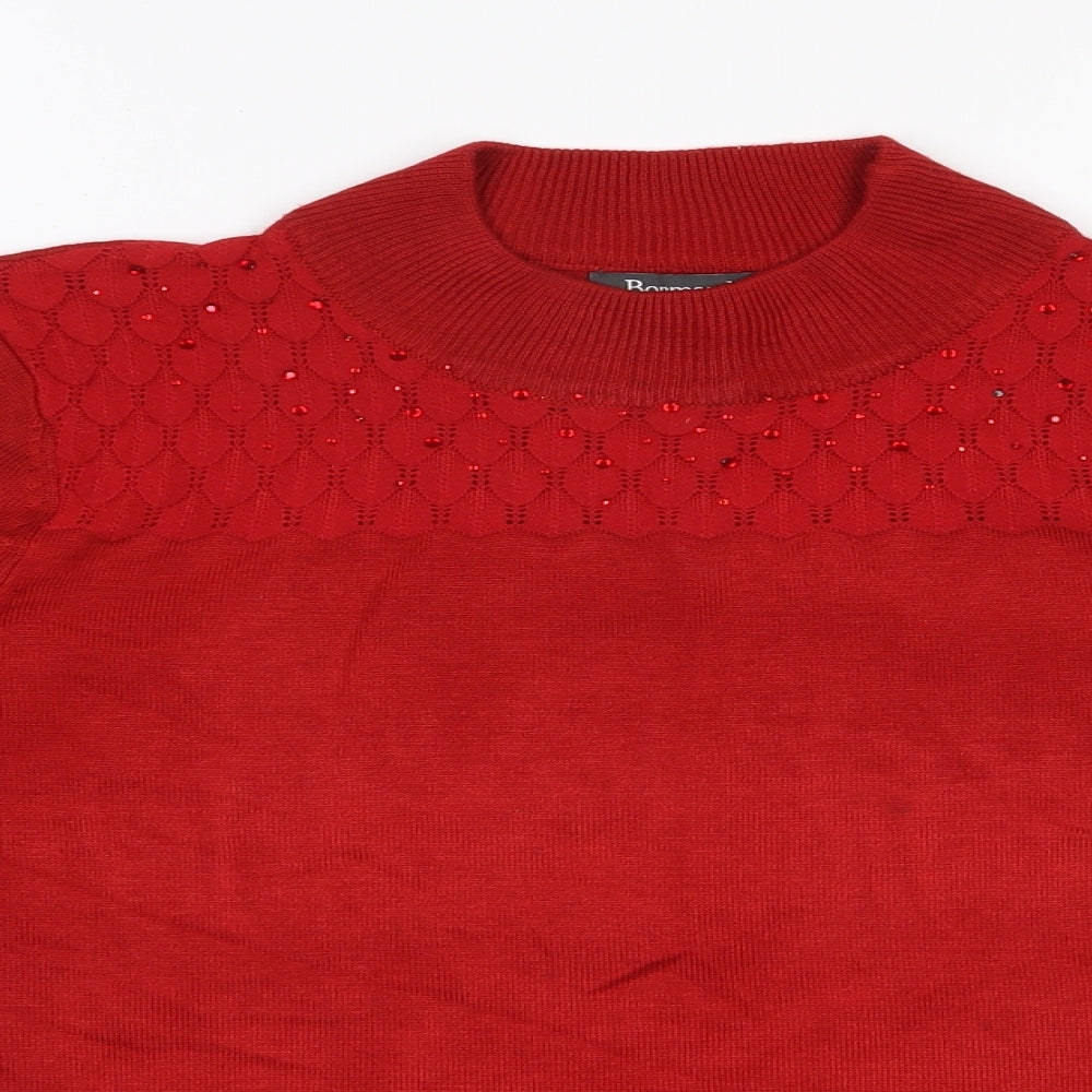 Womens UK Size M Bonmarché Red Pullover Jumper