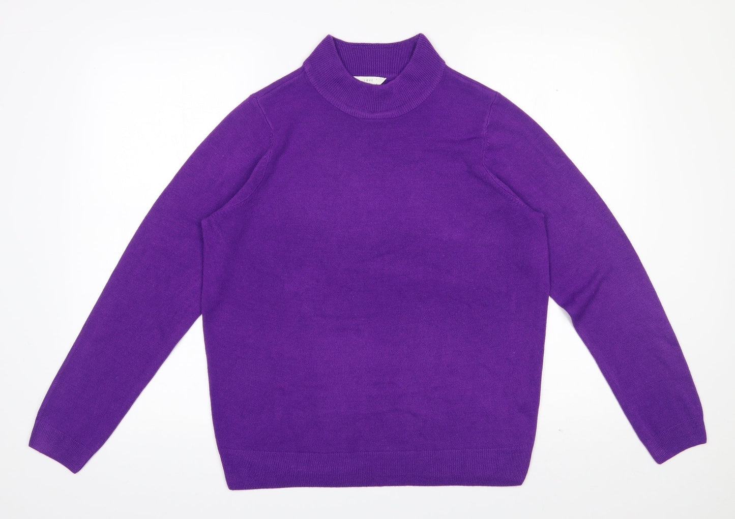 BHS Womens Purple High Neck  Acrylic Pullover Jumper Size 16