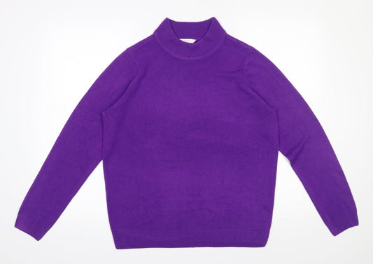 BHS Womens Purple High Neck  Acrylic Pullover Jumper Size 16
