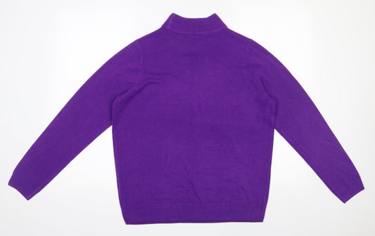 BHS Womens Purple High Neck  Acrylic Pullover Jumper Size 16