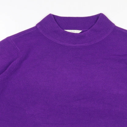 BHS Womens Purple High Neck  Acrylic Pullover Jumper Size 16