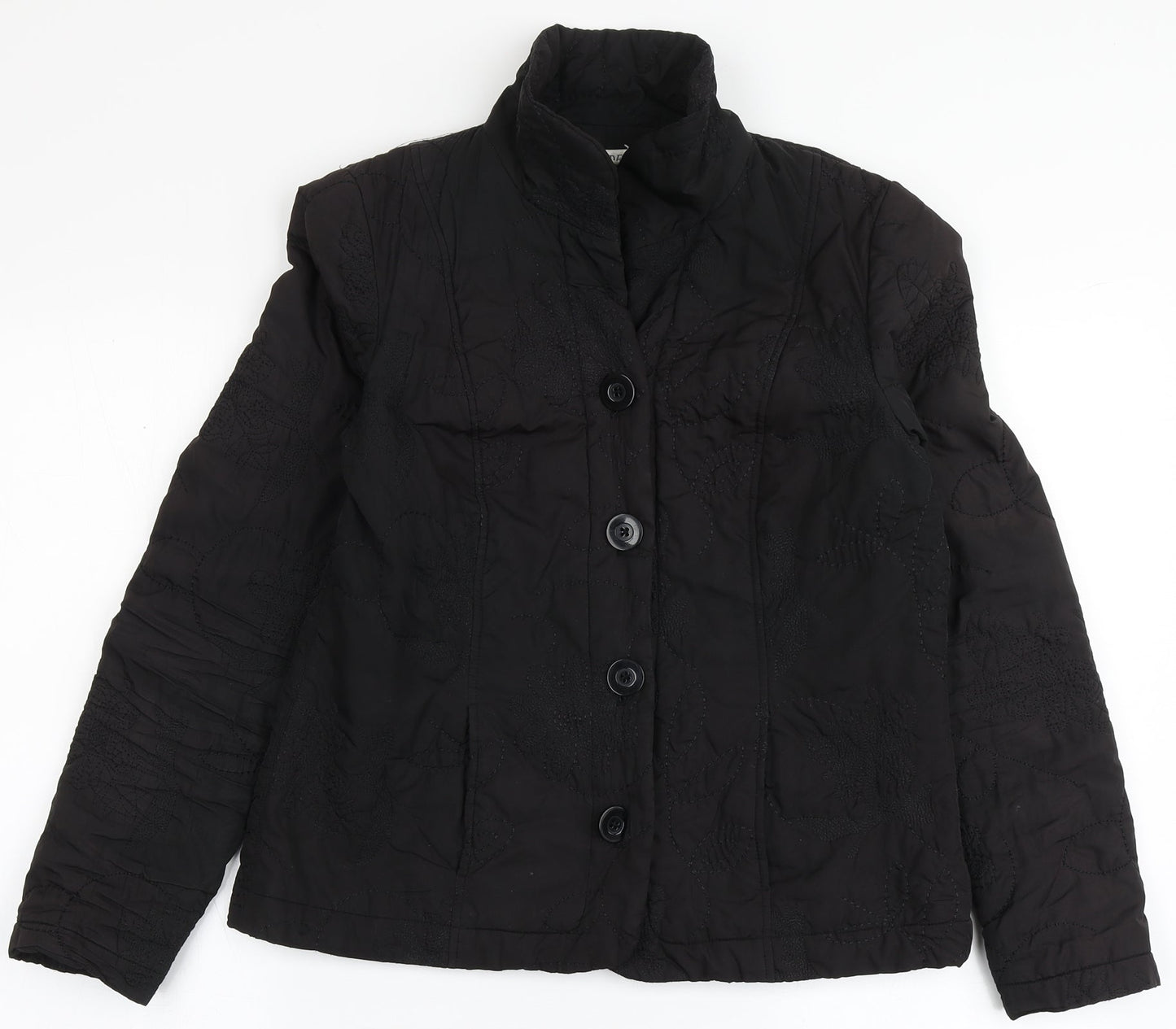 Tendenza Womens Black   Jacket Coat Size 8  Button