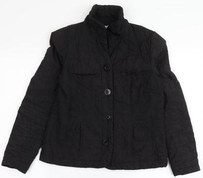 Tendenza Womens Black   Jacket Coat Size 8  Button