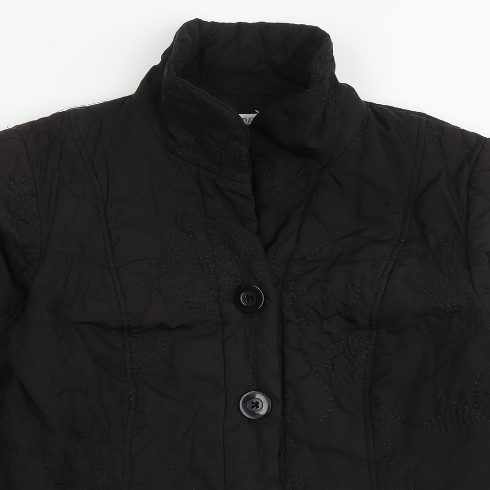 Tendenza Womens Black   Jacket Coat Size 8  Button