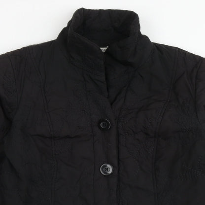 Tendenza Womens Black   Jacket Coat Size 8  Button