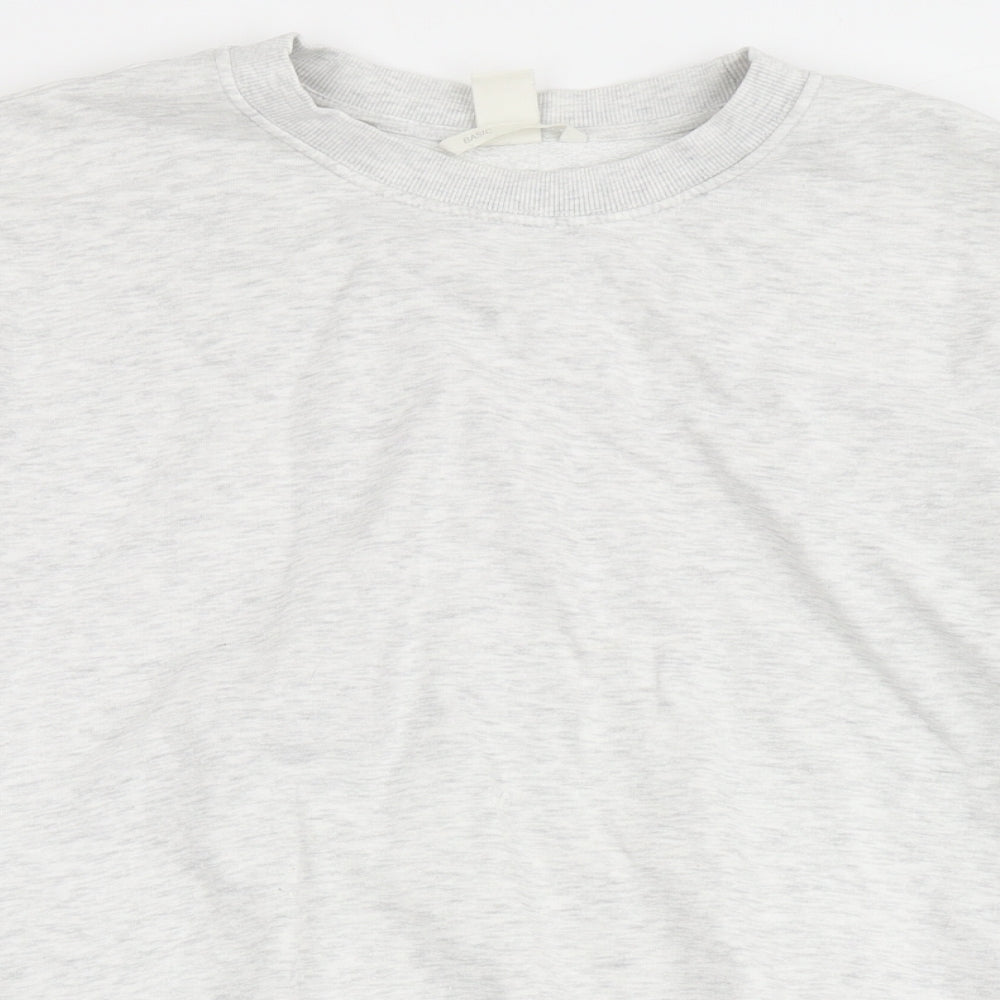 H&M Womens Grey  Cotton Pullover Sweatshirt Size S