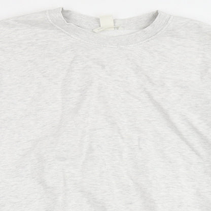 H&M Womens Grey  Cotton Pullover Sweatshirt Size S