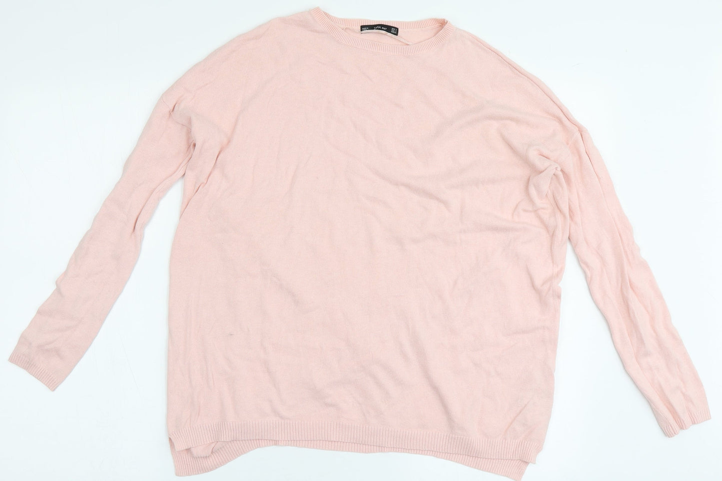 Womens UK Size S Zara Knit Pink Pullover Jumper