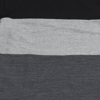 SheIn Womens Black Striped Polyester Basic T-Shirt Size S Round Neck