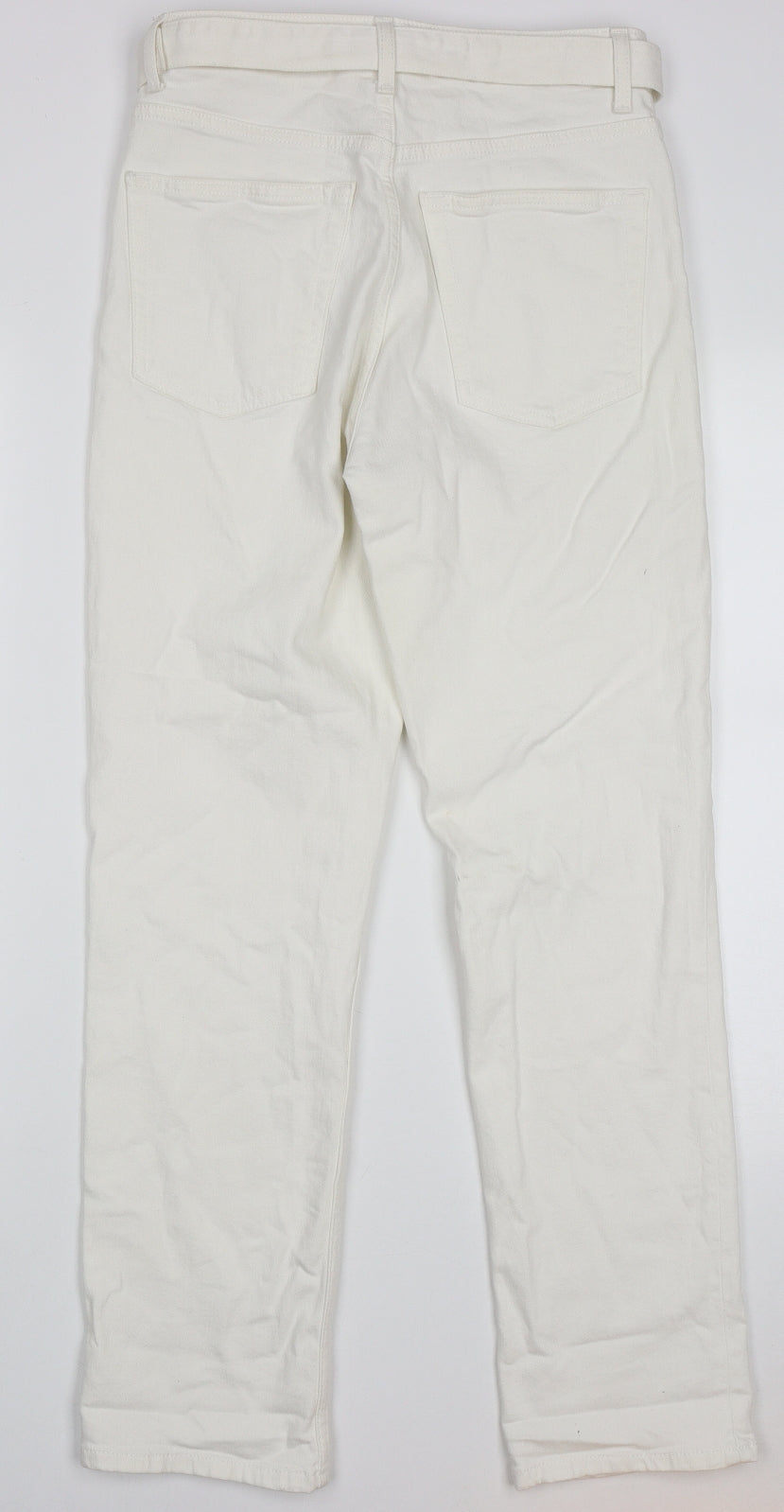 Topshop Womens White  Coir Straight Jeans Size 28 L28 in Regular Button