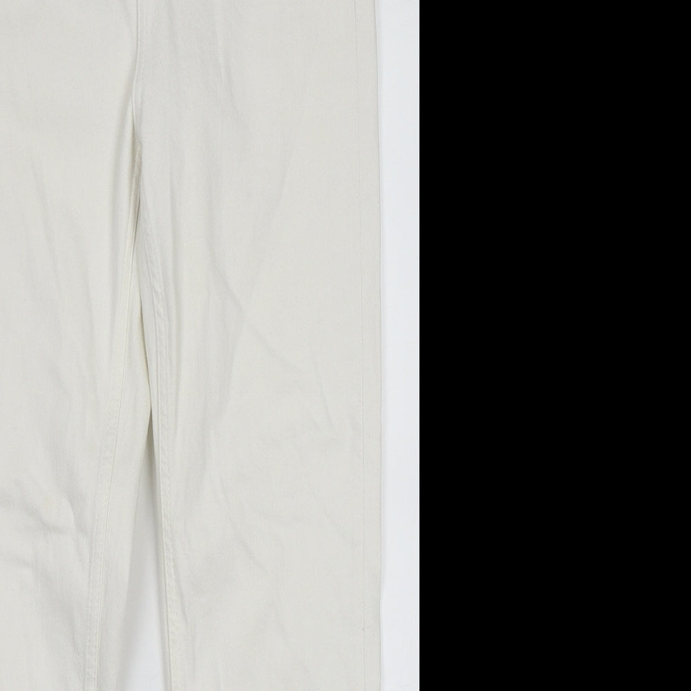 Topshop Womens White  Coir Straight Jeans Size 28 L28 in Regular Button