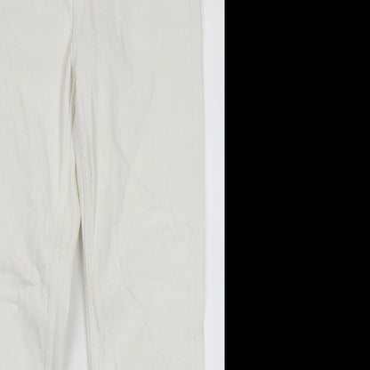 Topshop Womens White  Coir Straight Jeans Size 28 L28 in Regular Button