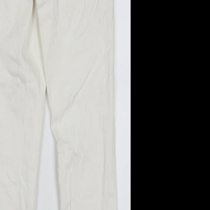 Topshop Womens White  Coir Straight Jeans Size 28 L28 in Regular Button