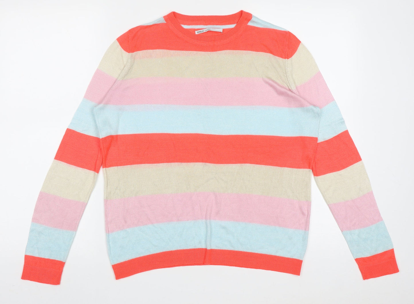 Womens UK Size L Only Multicoloured Pullover Jumper