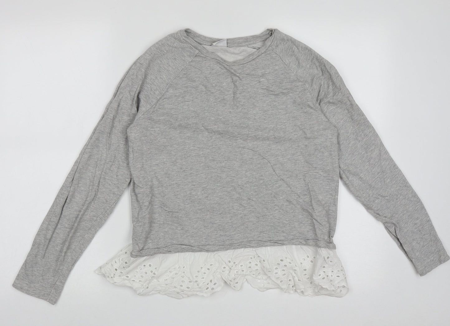 Only Womens Grey  Cotton Pullover Sweatshirt Size S  Pullover