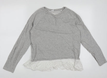 Only Womens Grey  Cotton Pullover Sweatshirt Size S  Pullover