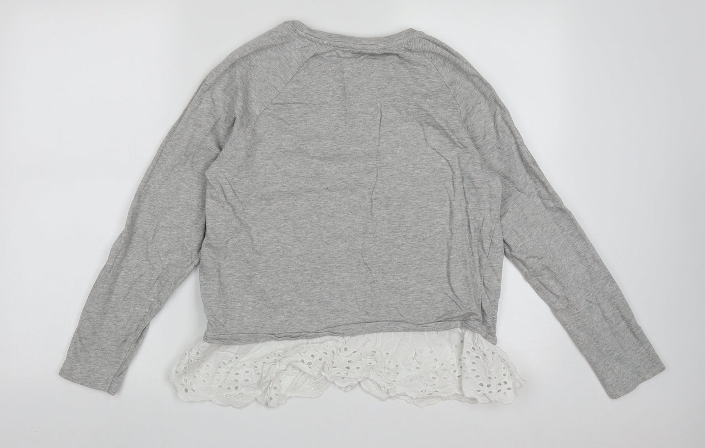 Only Womens Grey  Cotton Pullover Sweatshirt Size S  Pullover