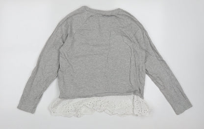 Only Womens Grey  Cotton Pullover Sweatshirt Size S  Pullover