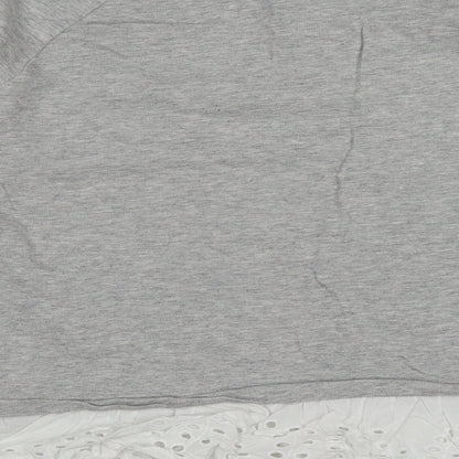 Only Womens Grey  Cotton Pullover Sweatshirt Size S  Pullover