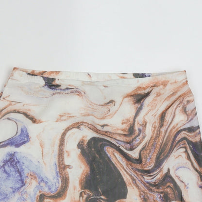 SheIn Womens Orange Geometric Polyester A-Line Skirt Size S