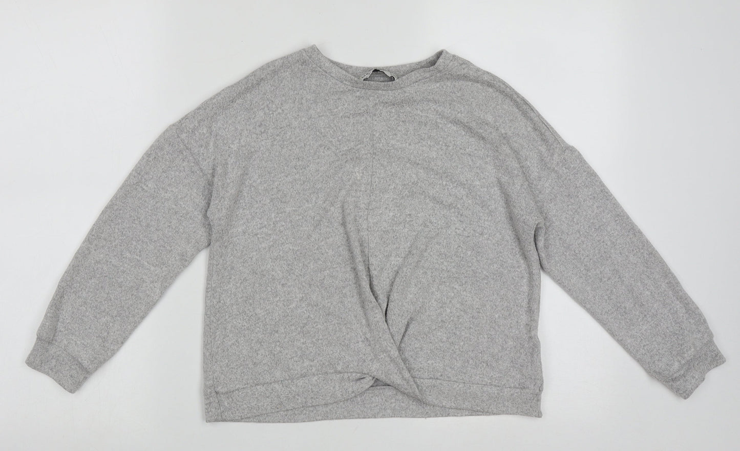 Marks and Spencer Girls Grey Crew Neck  Viscose Pullover Jumper Size 10-11 Years  Pullover - crop jumper