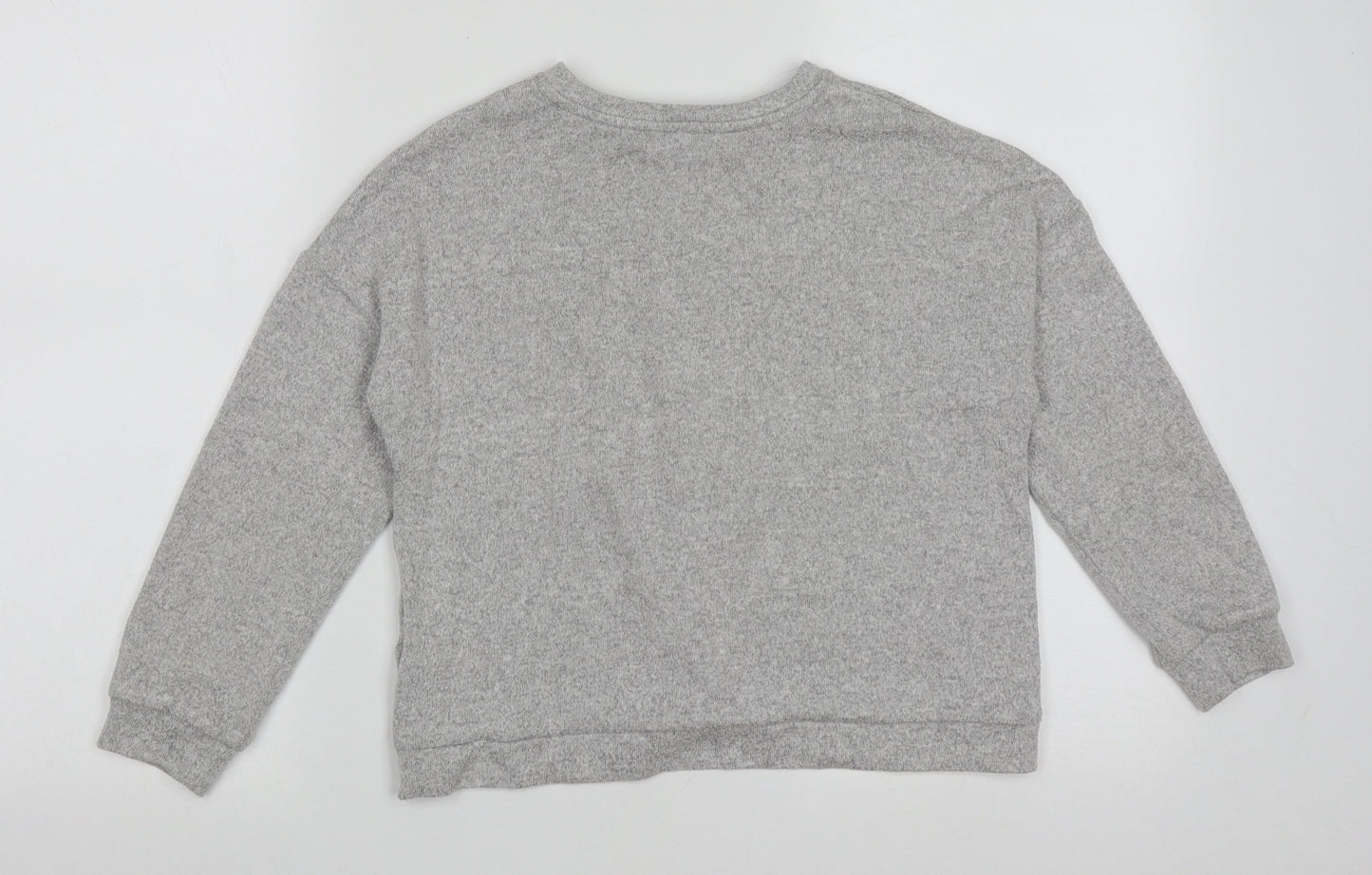 Marks and Spencer Girls Grey Crew Neck  Viscose Pullover Jumper Size 10-11 Years  Pullover - crop jumper