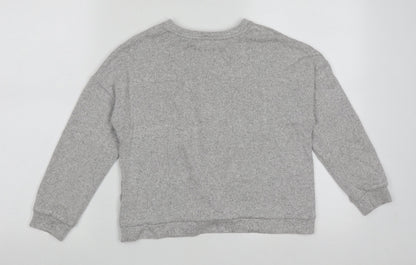 Marks and Spencer Girls Grey Crew Neck  Viscose Pullover Jumper Size 10-11 Years  Pullover - crop jumper