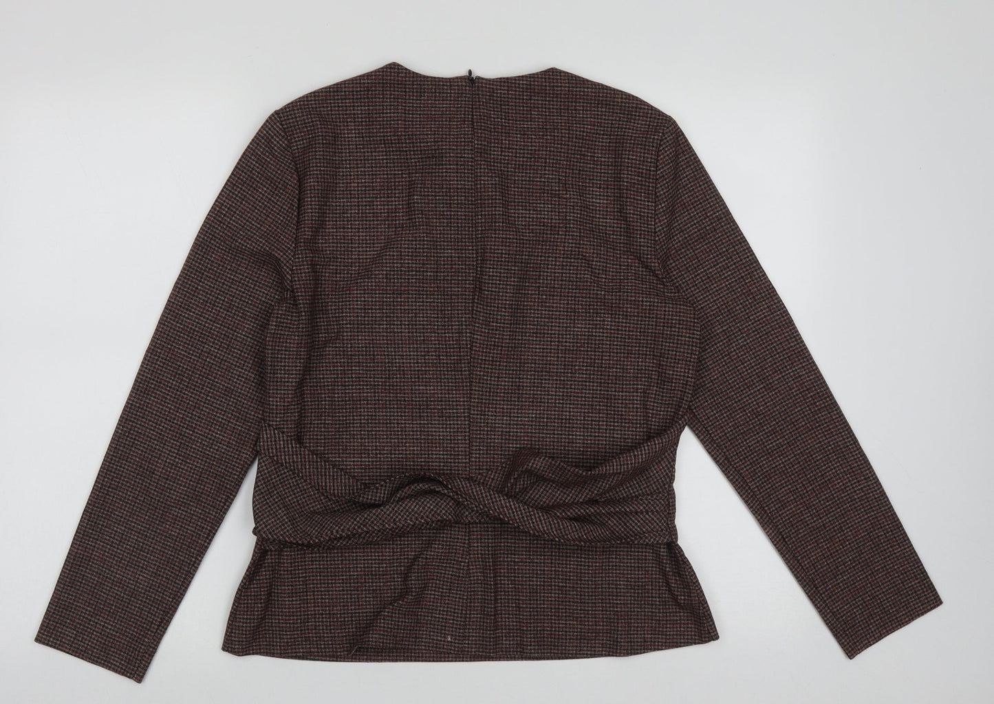 zaar Womens Purple Crew Neck Check Polyester Pullover Jumper Size L