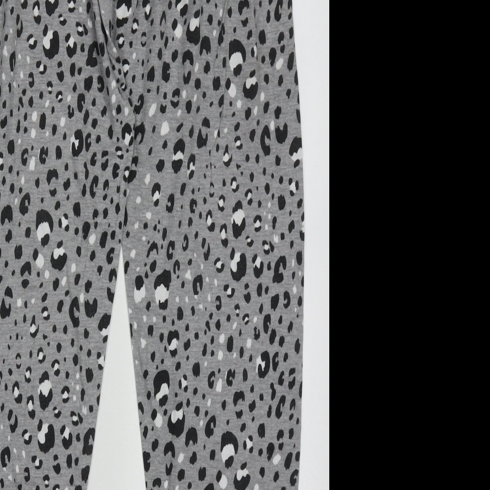 Primark Womens Grey Animal Print Cotton  Pyjama Pants Size XS