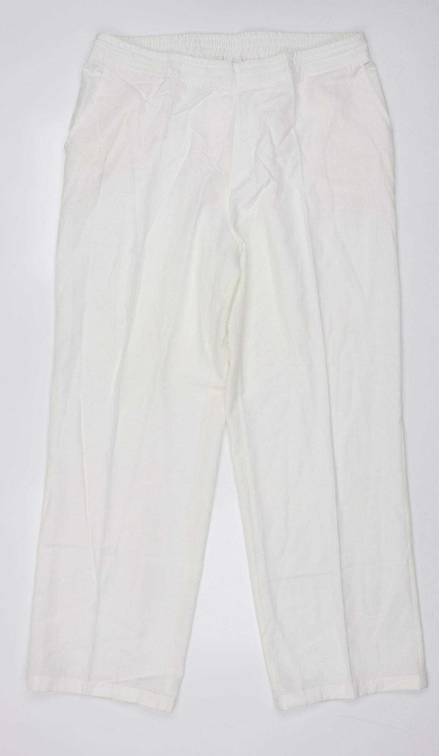 being casual Womens White  Cotton Trousers  Size 18 L30 in Regular
