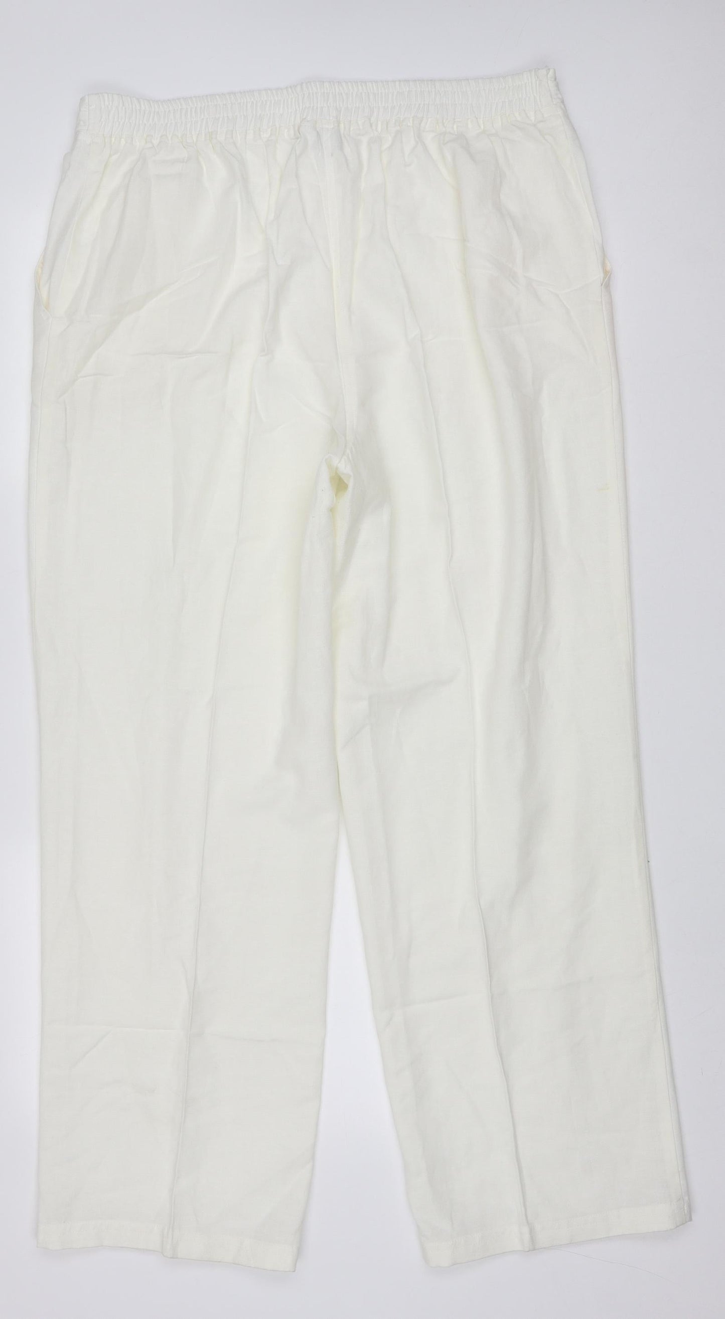 being casual Womens White  Cotton Trousers  Size 18 L30 in Regular