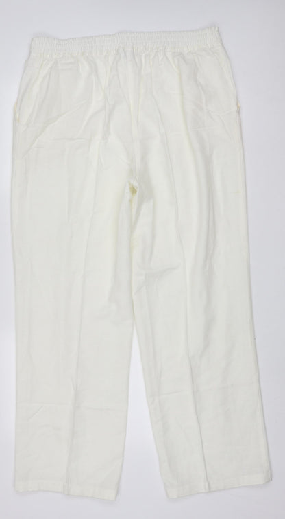 being casual Womens White  Cotton Trousers  Size 18 L30 in Regular