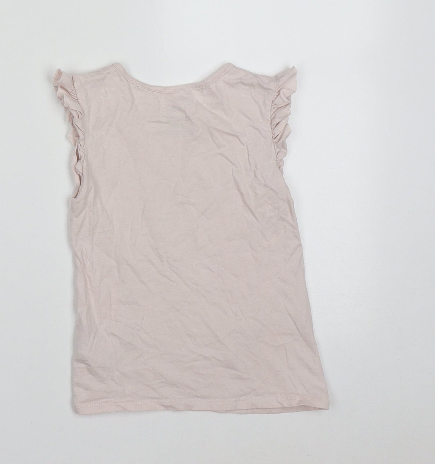 George Girls Pink  Cotton Basic T-Shirt Size 4-5 Years Crew Neck Pullover - protect the animals