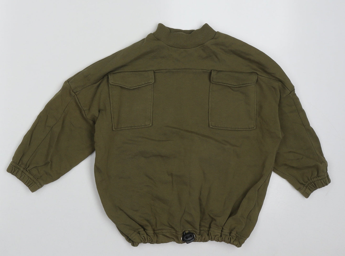 NEXT Girls Green Crew Neck  Cotton Pullover Jumper Size 3 Years  Pullover - crop jumper