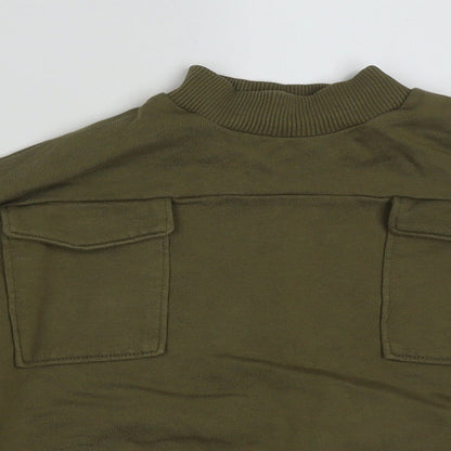 NEXT Girls Green Crew Neck  Cotton Pullover Jumper Size 3 Years  Pullover - crop jumper